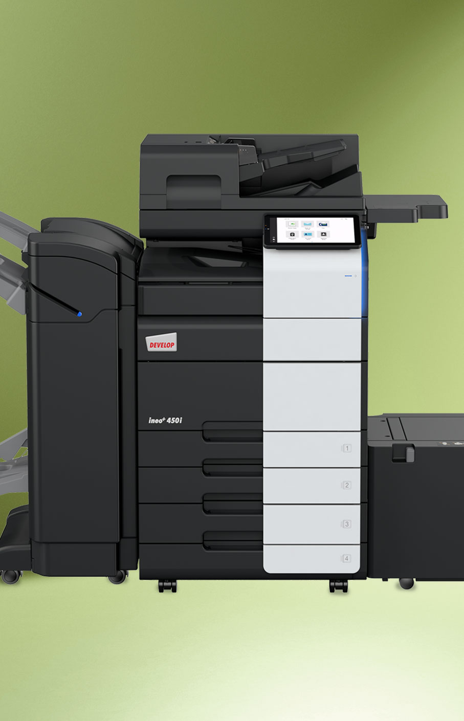 develop-ineo-450i-mit-finisher-multifunktionsdrucker-fuer-scanning-farbdruck-und-schwarz-weiss-druck
